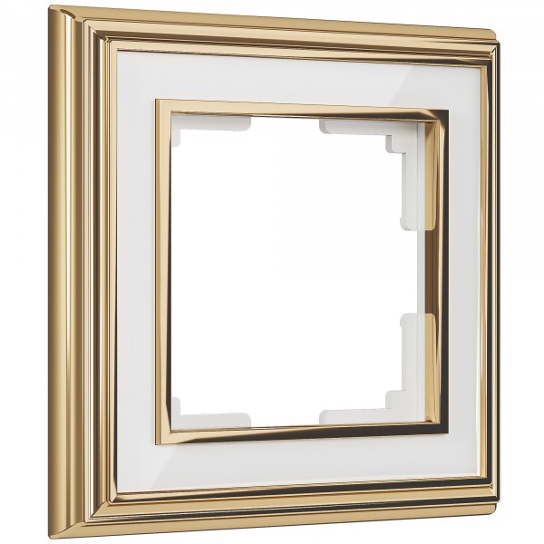 Рамка на 1 пост Werkel WL17-Frame-01 Palacio (золото / белый) - купить в Новокузнецке