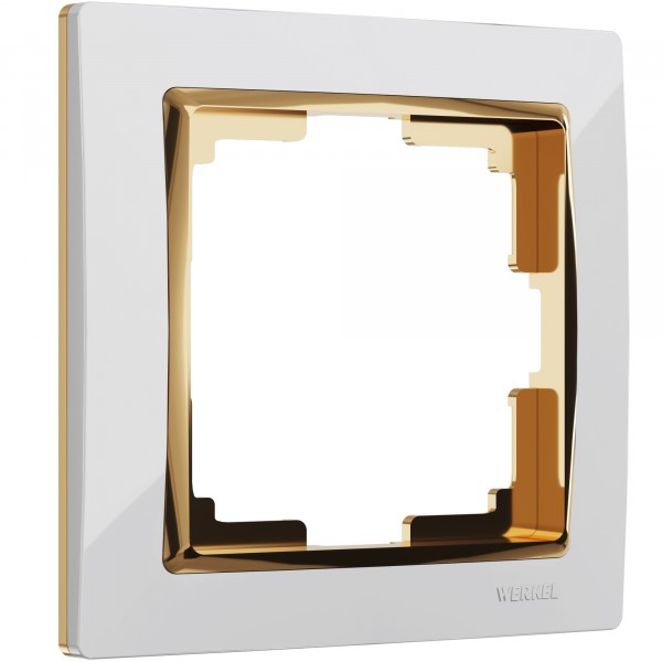 Рамка на 1 пост Werkel WL03-Frame-01-white-GD Snabb (белый/золото) - купить в Новокузнецке