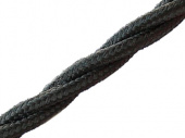 Витой ретро кабель для внешней проводки Werkel Retro 3х2,5мм черный - купить в Новокузнецке