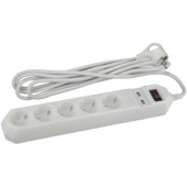 USF-5es-1.5m-USB-W Сетевой фильтр ЭРА (белый) с заземл, 3x0,75мм2, с выкл, 5гн+2USB, 1.5м - купить в Новокузнецке
