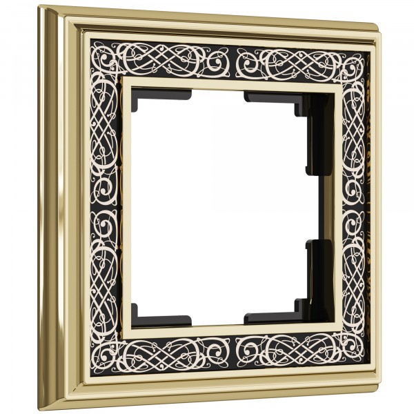 Рамка на 1 пост WL77-Frame-01 Palacio Gracia (золото/черный) - купить в Новокузнецке